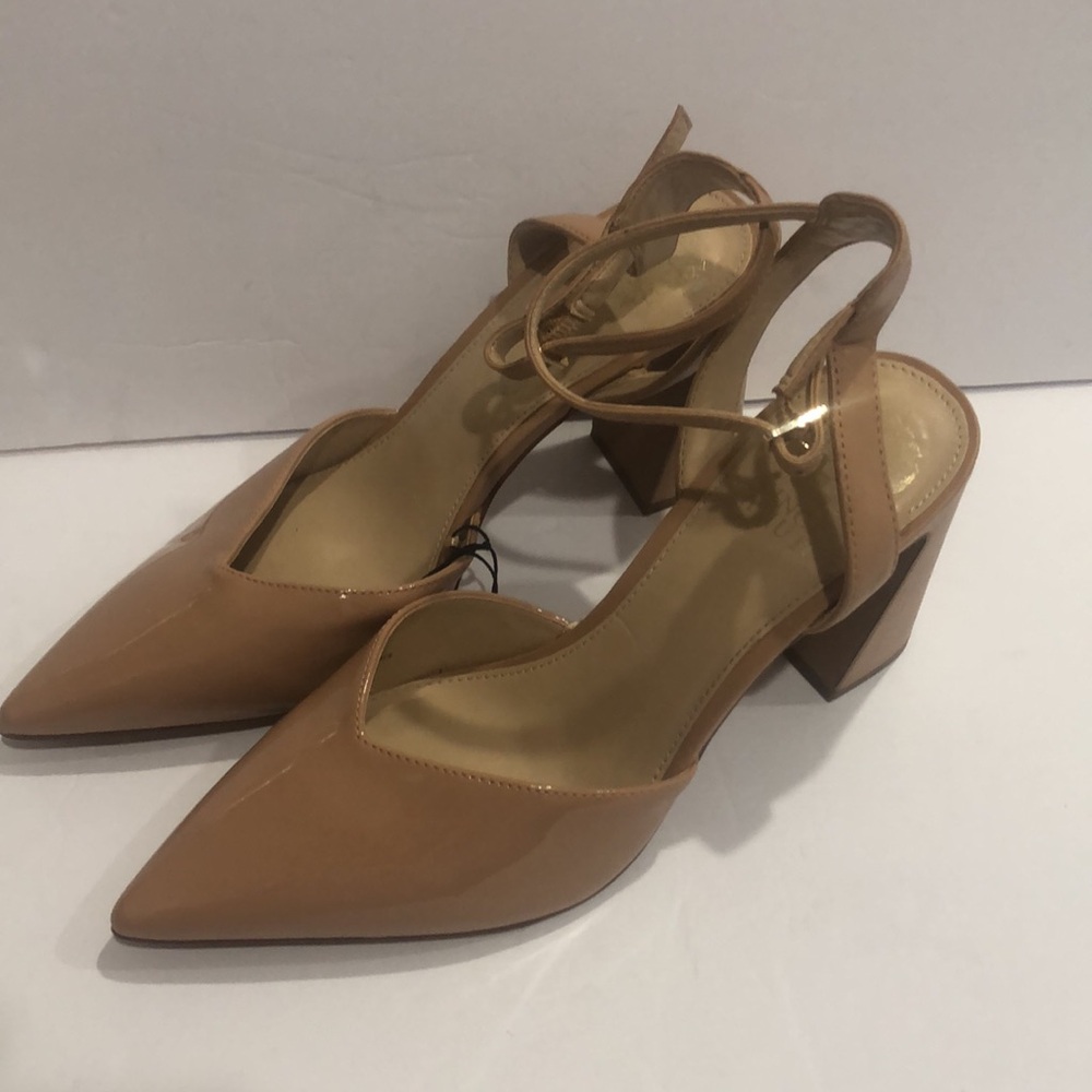 Vince Camuto Ambrei tan‎ patent block heel Sandal heels size 10 brand new - Picture 6 of 15
